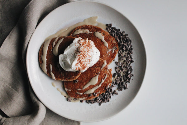 Paleo Chocolate Protein Pancakes